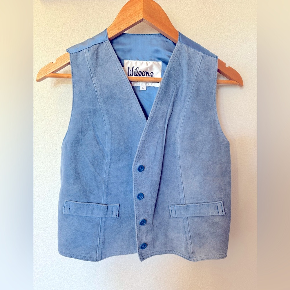 Vintage Wilson’s Blue Suede Vest